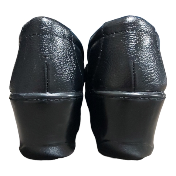 Born BOC Comfort Wedge Buckle Strap Clog Shoes Black Leather Women's Size 9 - Picture 4 of 8